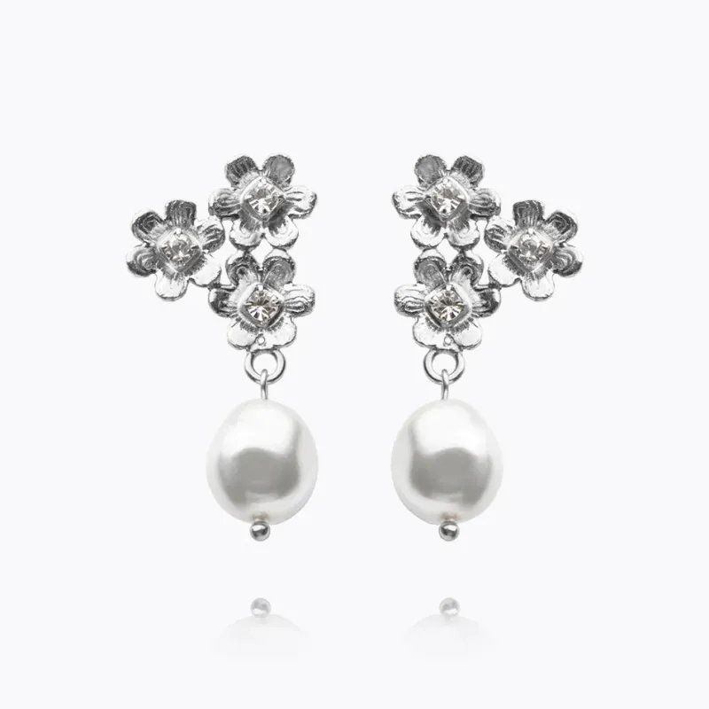 Caroline Svedbom Juni Örhängen / Pearl Crystal (Rhodium)