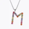 Caroline Svedbom Halsband Caroline Svedbom Letter Halsband M / Rainbow Combo (Rhodium)