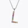 Caroline Svedbom Halsband Caroline Svedbom Letter Halsband L / Rainbow Combo (Rhodium)