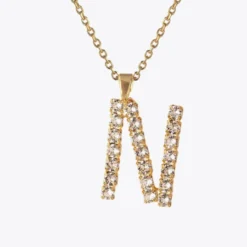 Caroline Svedbom Letter N Halsband / Crystal (Guld)