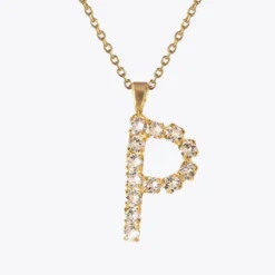 Caroline Svedbom Letter P Halsband / Crystal (Guld)