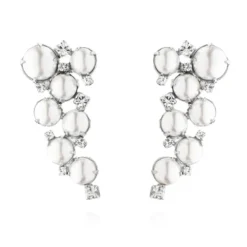 Bridal Collection Caroline Svedbom Little Miss Pearl Örhängen / Pearl + Crystal (Rhodium)