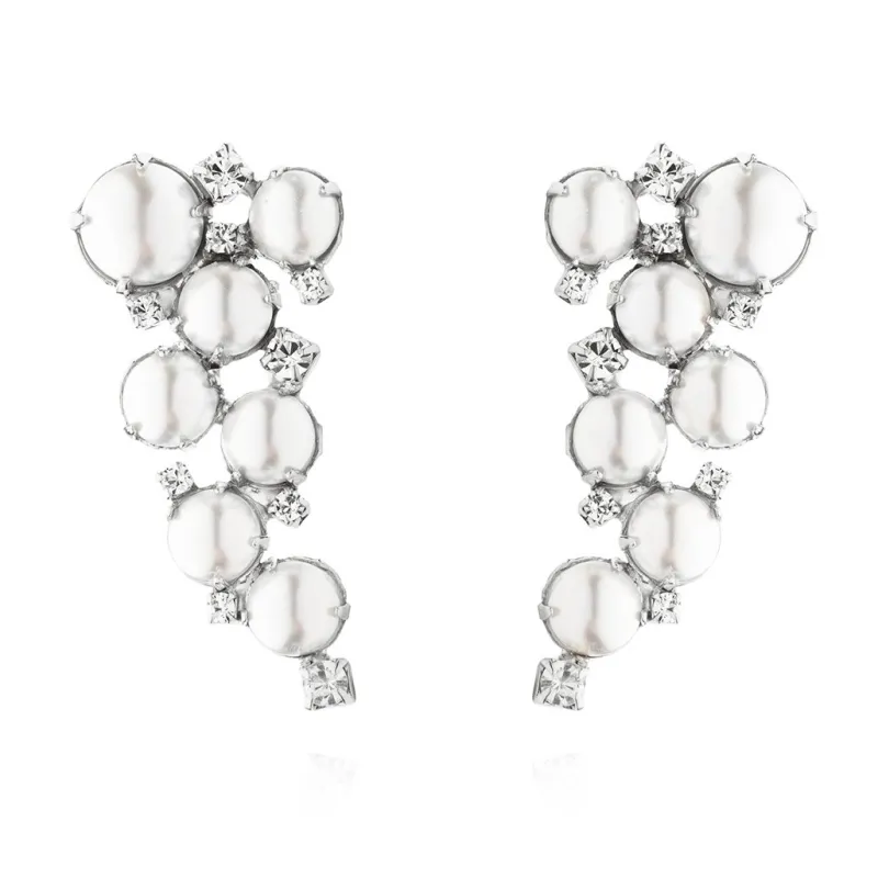 Bridal Collection Caroline Svedbom Little Miss Pearl Örhängen / Pearl + Crystal (Rhodium)