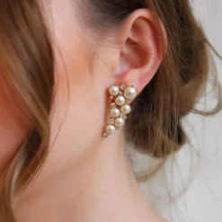 Bridal Collection Caroline Svedbom Little Miss Pearl Örhängen / Pearl + Crystal (Rhodium)