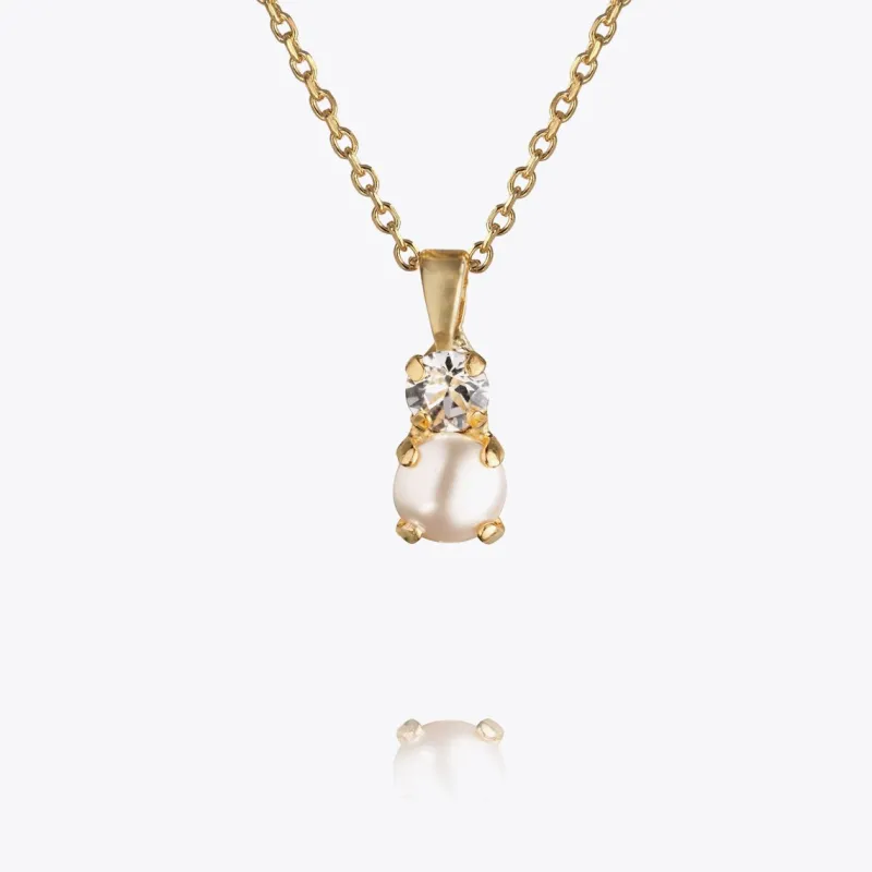 Caroline Svedbom Love Pearl Halsband / Pearl + Crystal (Guld)