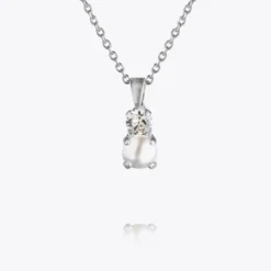 Caroline Svedbom Love Pearl Halsband / Pearl + Crystal (Rhodium)