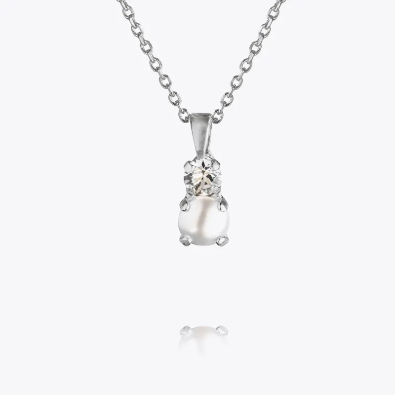 Caroline Svedbom Love Pearl Halsband / Pearl + Crystal (Rhodium)