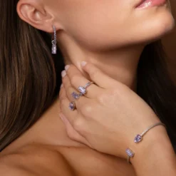 Caroline Svedbom Örhängen Caroline Svedbom Lucy Örhängen / Violet +Tanzanite – Rhodium