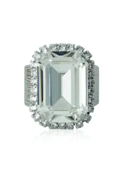 Caroline Svedbom Ringar Caroline Svedbom Lydia Cocktail Ring Crystal – Rhodium