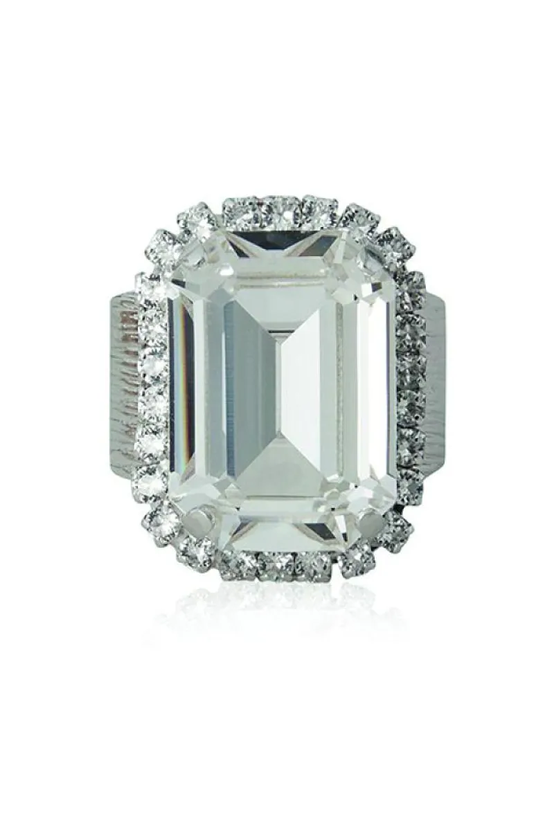 Caroline Svedbom Ringar Caroline Svedbom Lydia Cocktail Ring Crystal – Rhodium