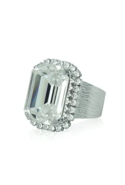 Caroline Svedbom Ringar Caroline Svedbom Lydia Cocktail Ring Crystal – Rhodium