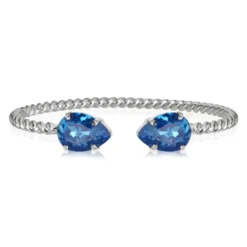 Caroline Svedbom Armband Caroline Svedbom Mini Drop Armband Rhodium / Royal Blue Delite