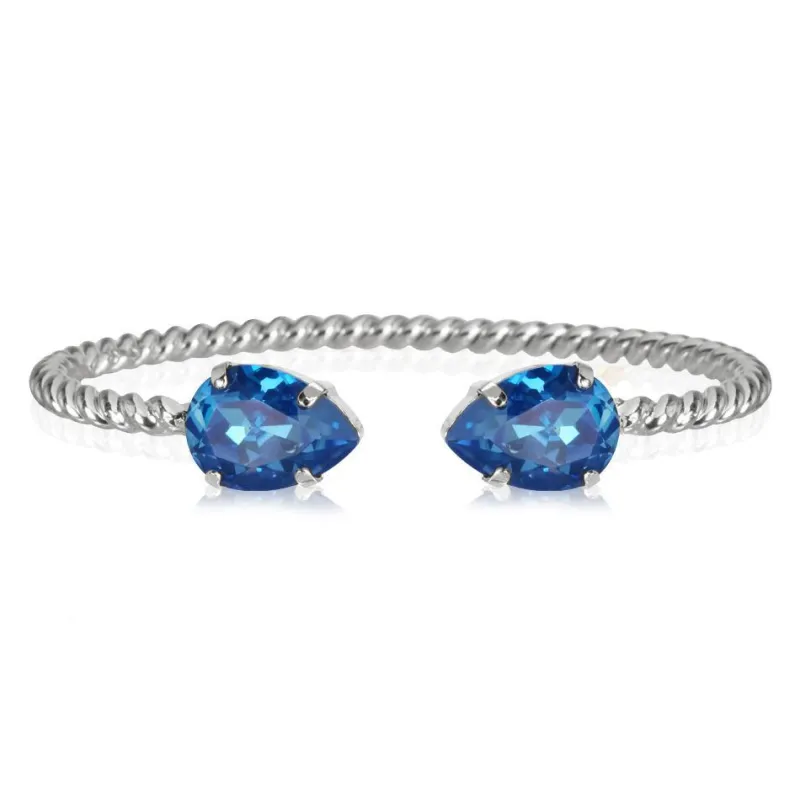 Caroline Svedbom Armband Caroline Svedbom Mini Drop Armband Rhodium / Royal Blue Delite