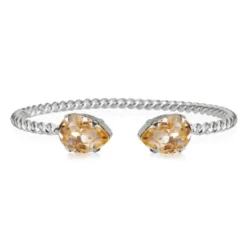 Caroline Svedbom Armband Caroline Svedbom Mini Drop Armband Rhodium / Light Peach