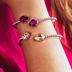 Caroline Svedbom Armband Caroline Svedbom Mini Drop Armband Rhodium / Light Peach