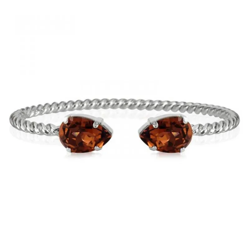Caroline Svedbom Armband Caroline Svedbom Mini Drop Armband Rhodium / Smoked Topaz