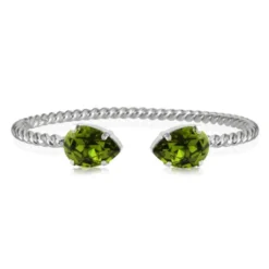 Caroline Svedbom Armband Caroline Svedbom Mini Drop Armband Rhodium / Olivine