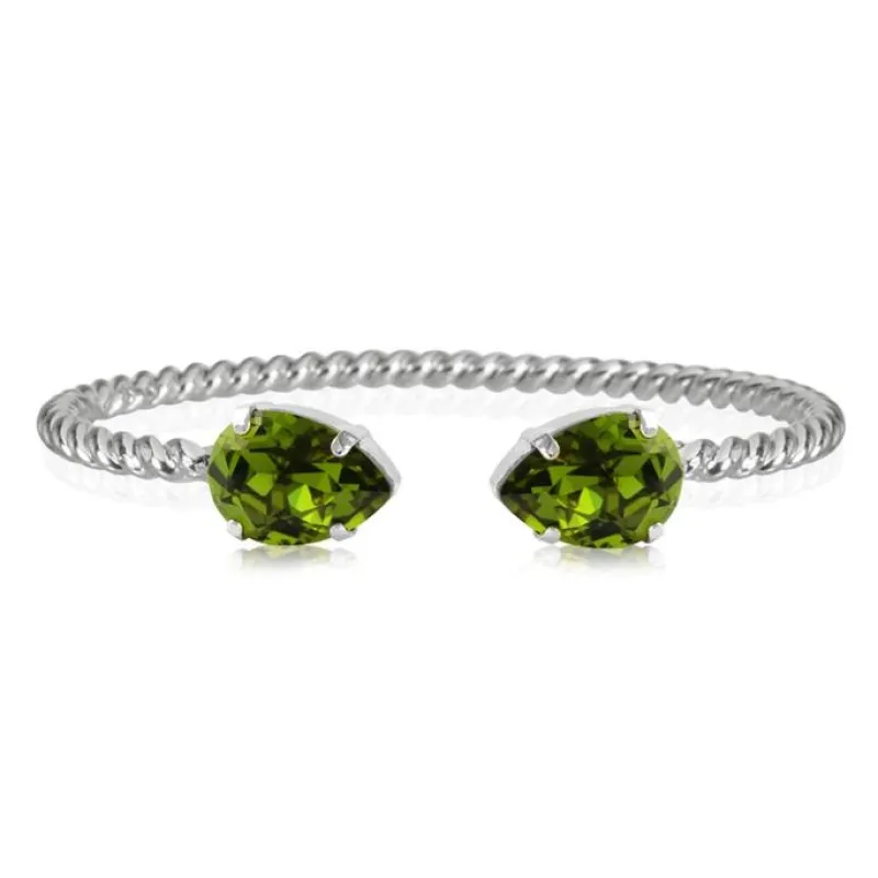 Caroline Svedbom Armband Caroline Svedbom Mini Drop Armband Rhodium / Olivine