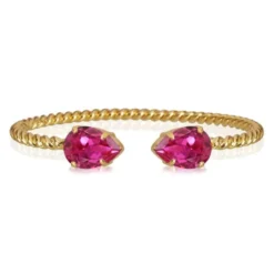 Caroline Svedbom Armband Caroline Svedbom Mini Drop Armband Guld / Fuchsia