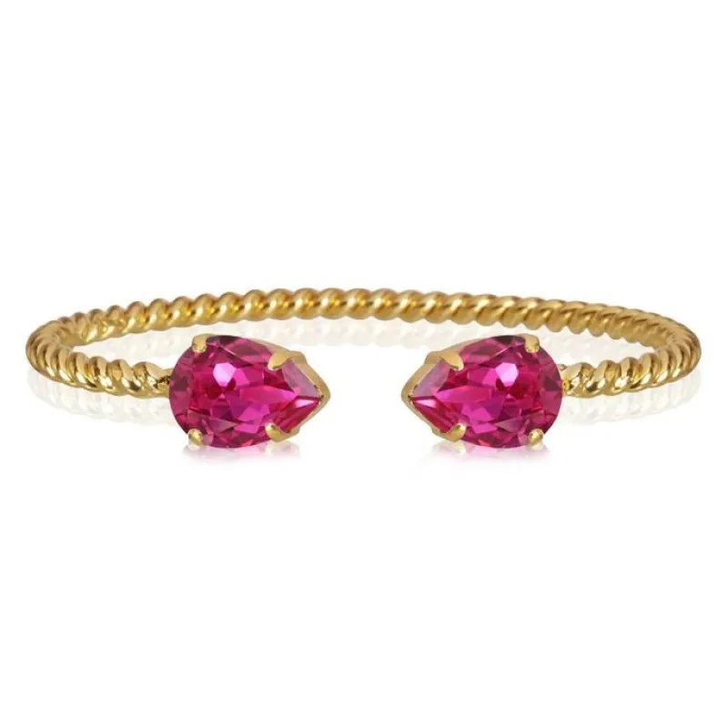 Caroline Svedbom Armband Caroline Svedbom Mini Drop Armband Guld / Fuchsia