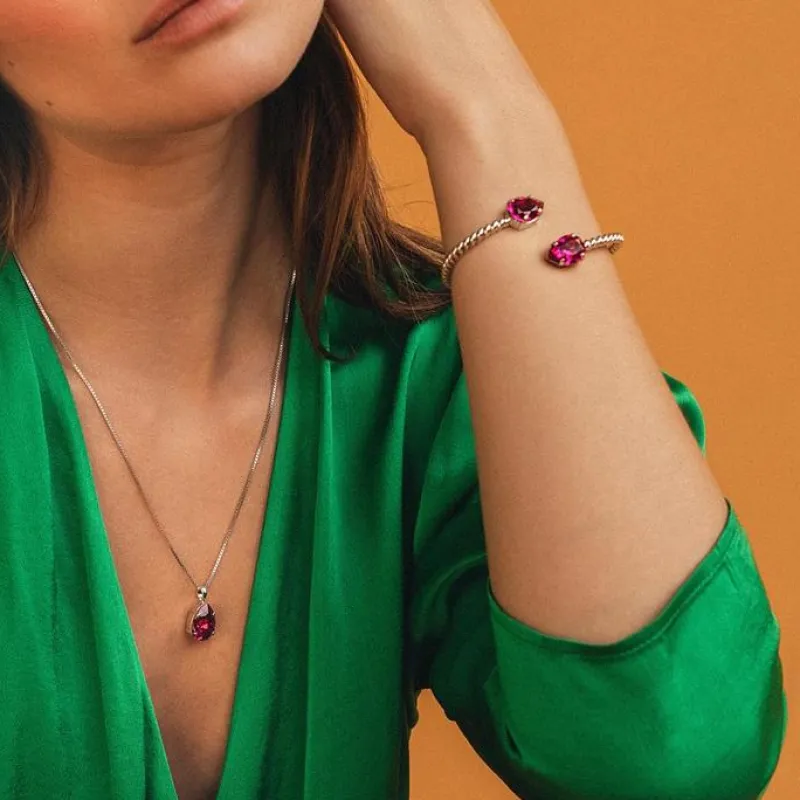 Caroline Svedbom Armband Caroline Svedbom Mini Drop Armband Guld / Fuchsia