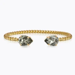 Caroline Svedbom Armband Caroline Svedbom Mini Drop Armband, Black Diamond – Guld