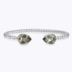 Caroline Svedbom Armband Caroline Svedbom Mini Drop Armband, Black Diamond – Rhodium