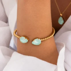 Caroline Svedbom Armband Caroline Svedbom Mini Drop Armband / Soft Mint (Rhodium)