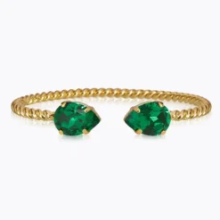 Caroline Svedbom Armband Caroline Svedbom Mini Drop Armband / Majestic Green (Guld)