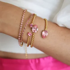 Caroline Svedbom Armband Caroline Svedbom Mini Drop Armband/ Light Rose (Rhodium)