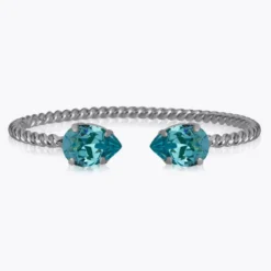 Caroline Svedbom Armband Caroline Svedbom Mini Drop Armband Rhodium / Light Turquoise