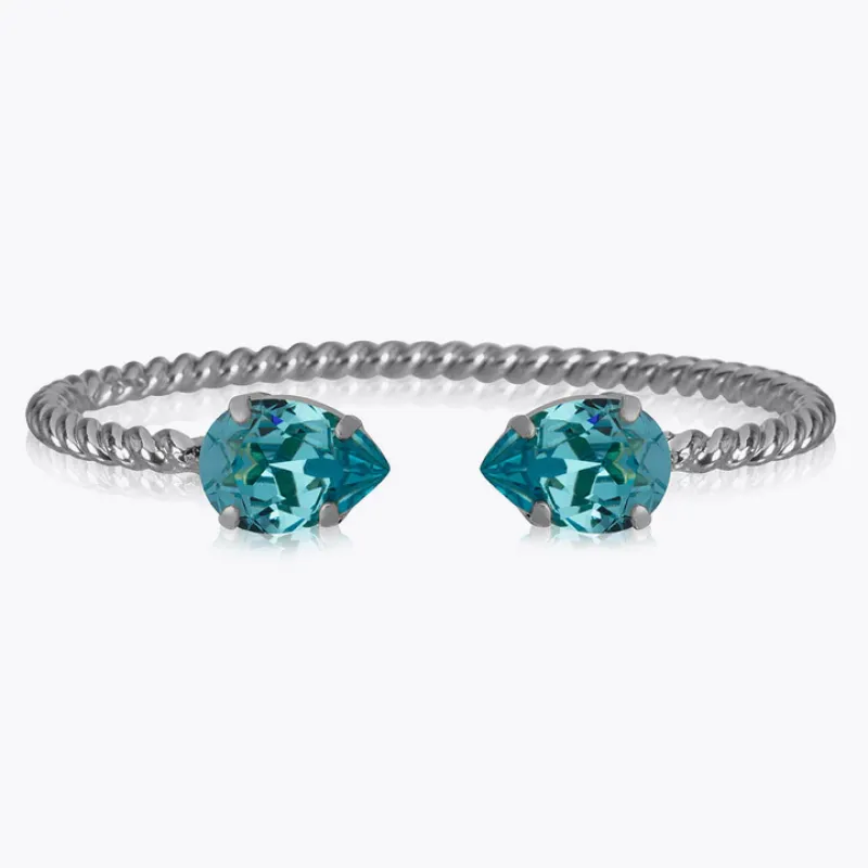 Caroline Svedbom Armband Caroline Svedbom Mini Drop Armband Rhodium / Light Turquoise