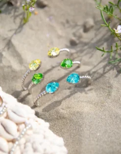Caroline Svedbom Armband Caroline Svedbom Mini Drop Armband Rhodium / Light Turquoise