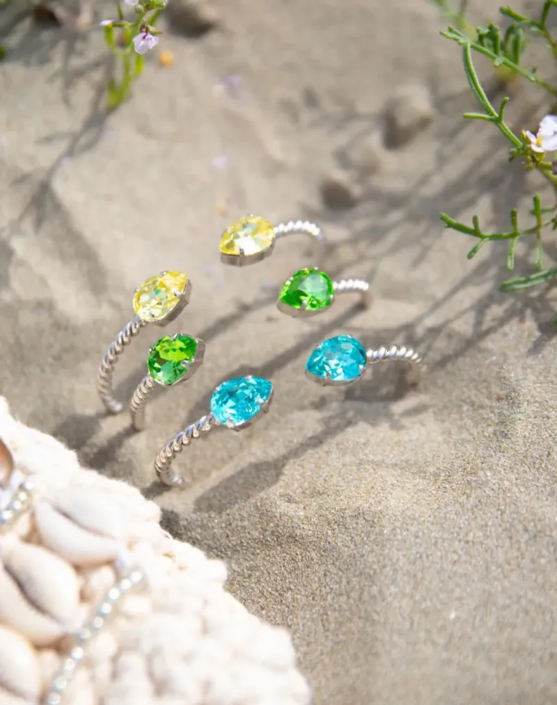 Caroline Svedbom Armband Caroline Svedbom Mini Drop Armband Rhodium / Light Turquoise
