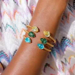 Caroline Svedbom Armband Caroline Svedbom Mini Drop Armband Guld / Light Turquoise
