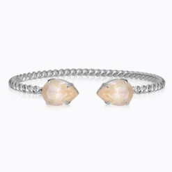 Caroline Svedbom Armband Caroline Svedbom Mini Drop Armband Rhodium / Ivory Creme Delite