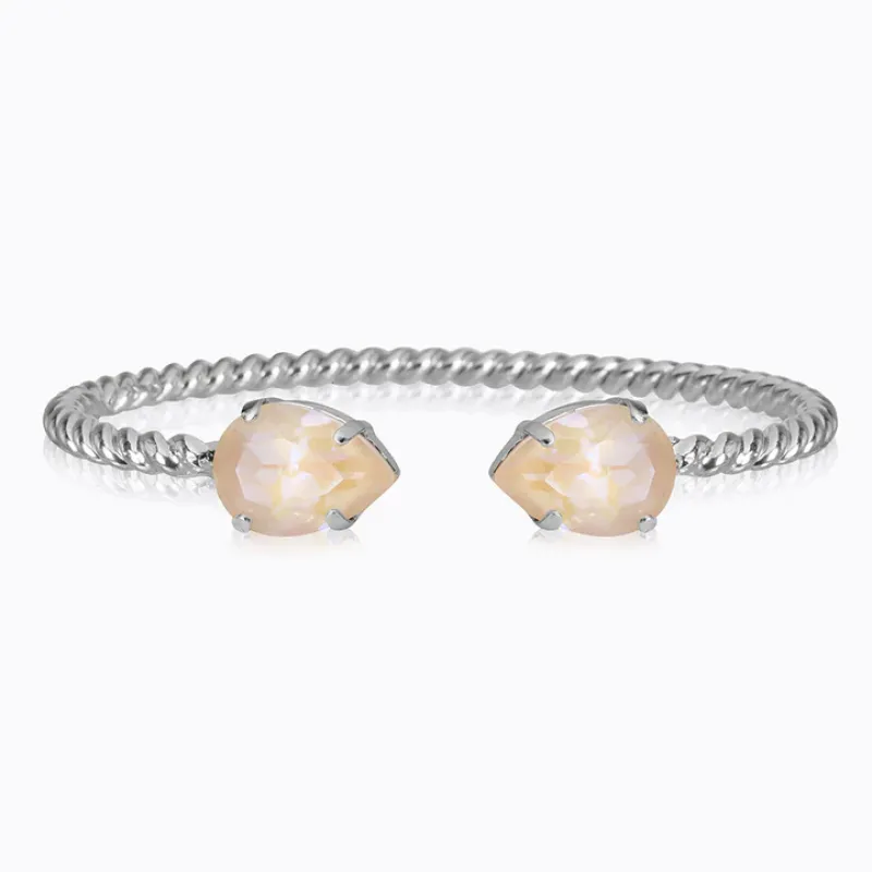Caroline Svedbom Armband Caroline Svedbom Mini Drop Armband Rhodium / Ivory Creme Delite