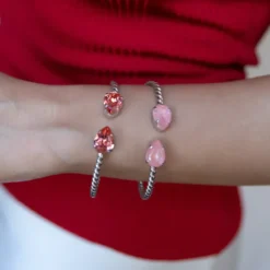 Caroline Svedbom Armband Caroline Svedbom Mini Drop Armband/ Flamingo Ignite (Rhodium)
