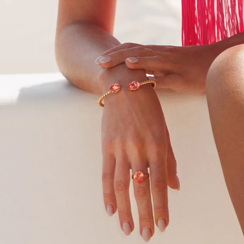 Caroline Svedbom Armband Caroline Svedbom Mini Drop Armband/ Rose Peach (Rhodium)