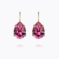 Caroline Svedbom Mini Drop Clasp Örhängen, Dark Rose – Guld