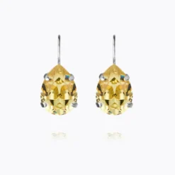 Caroline Svedbom Mini Drop Clasp Örhängen, ReCreated™ Dark Jonquil – Rhodium
