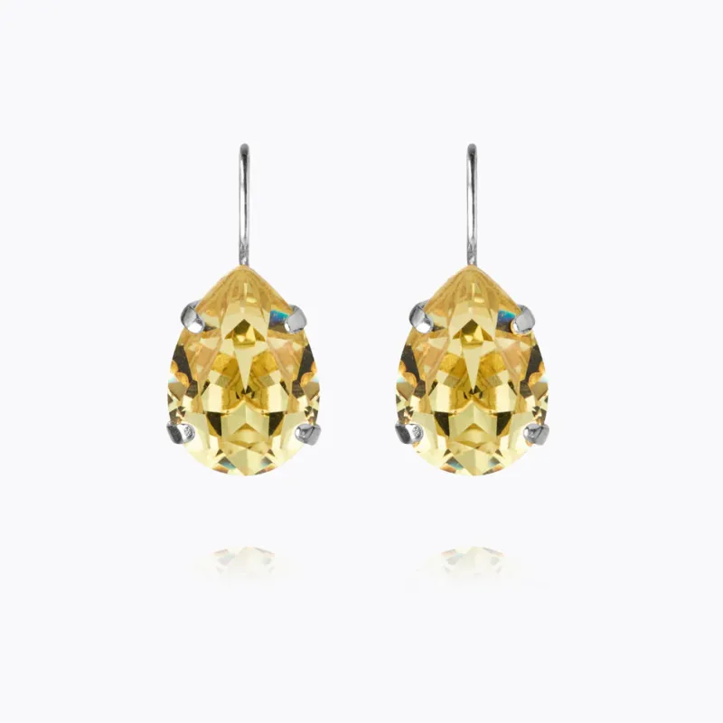 Caroline Svedbom Mini Drop Clasp Örhängen, ReCreated™ Dark Jonquil – Rhodium