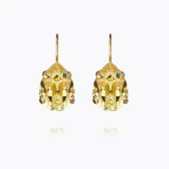 Caroline Svedbom Mini Drop Clasp Örhängen, ReCreated™ Dark Jonquil – Guld