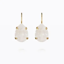 Caroline Svedbom Mini Drop Clasp Örhängen / Electric White (Guld)
