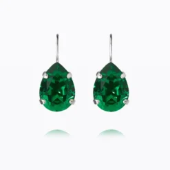 Caroline Svedbom Mini Drop Clasp Örhängen / Majestic Green (Rhodium)
