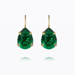 Caroline Svedbom Mini Drop Clasp Örhängen / Majestic Green (Guld)
