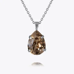 Caroline Svedbom Mini Drop Halsband/ Greige (Rhodium)