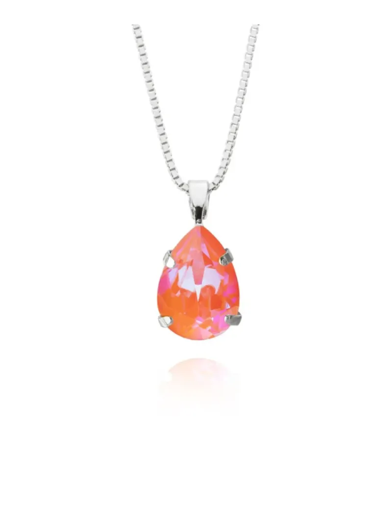 Caroline Svedbom Mini Drop Halsband / Orange Glow Delite (Rhodium)