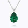 Caroline Svedbom Mini Drop Halsband / Majestic Green (Rhodium)