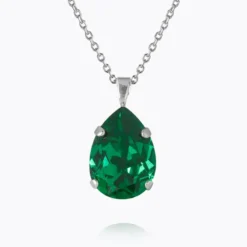 Caroline Svedbom Mini Drop Halsband / Majestic Green (Rhodium)